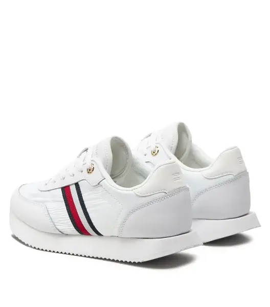 Tommy Hilfiger – Γυναικεία Sneakers Essential Runner Global Stripes FW0FW08005-YBS Λευκό