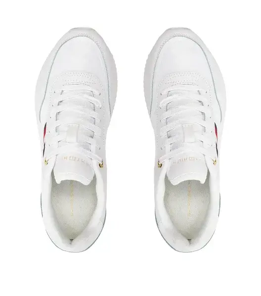 Tommy Hilfiger – Γυναικεία Sneakers Essential Runner Global Stripes FW0FW08005-YBS Λευκό