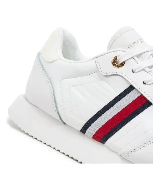 Tommy Hilfiger – Γυναικεία Sneakers Essential Runner Global Stripes FW0FW08005-YBS Λευκό