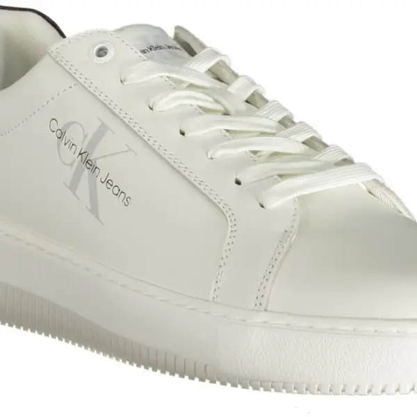 Calvin Klein - Cupsole Mono Lth Ανδρικά Chunky Sneakers YM0YM00681-02W Λευκό/Καφέ YM0YM00681-02W