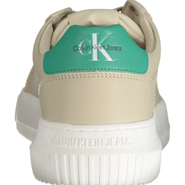 Calvin Klein - Cupsole Mono Lth Ανδρικά Chunky Sneakers YM0YM00681-0H8 Μπεζ YM0YM00681-0H8