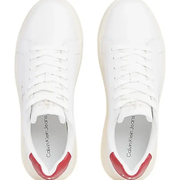 Calvin Klein - Cupsole Mono Lth Ανδρικά Chunky Sneakers YM0YM00681-0KV Λευκό YM0YM00681-0KV