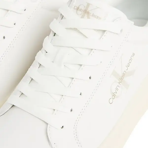 Calvin Klein - Cupsole Mono Lth Ανδρικά Chunky Sneakers YM0YM00681-0KV Λευκό YM0YM00681-0KV