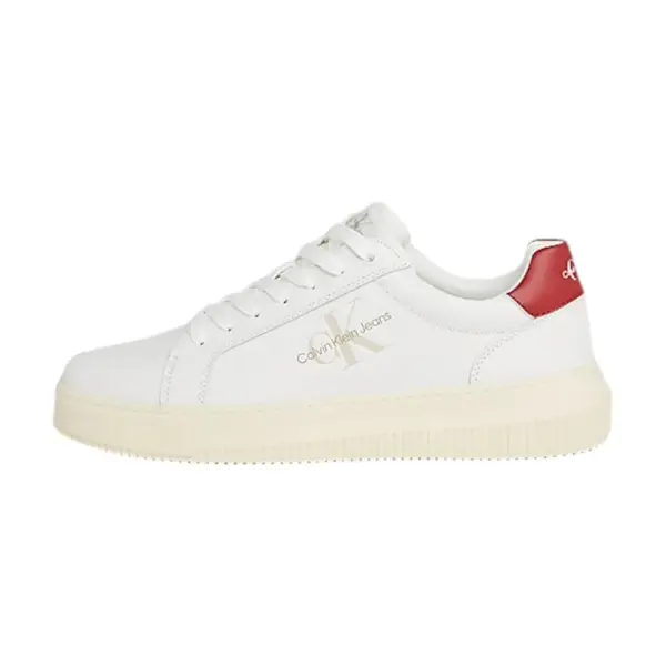 Calvin Klein - Cupsole Mono Lth Ανδρικά Chunky Sneakers YM0YM00681-0KV Λευκό YM0YM00681-0KV