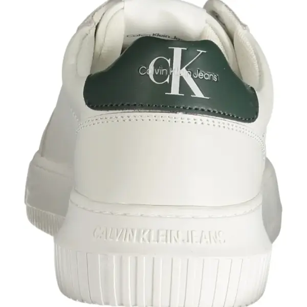 Calvin Klein - Cupsole Mono Lth Ανδρικά Chunky Sneakers YM0YM00681-0YG Λευκό/Πράσινο YM0YM00681-0YG