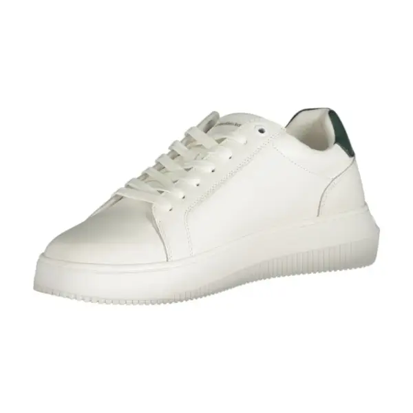 Calvin Klein - Cupsole Mono Lth Ανδρικά Chunky Sneakers YM0YM00681-0YG Λευκό/Πράσινο YM0YM00681-0YG