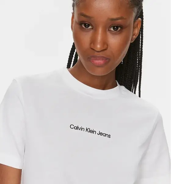 Calvin Klein - Jeans T-Shirt Institutional Straight Tee Regular Fit J20J221065-YAF Λευκό