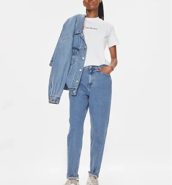 Calvin Klein - Jeans T-Shirt Institutional Straight Tee Regular Fit J20J221065-YAF Λευκό