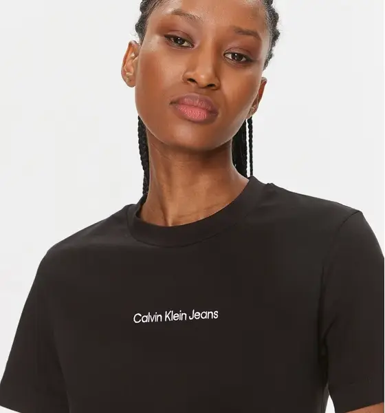 Calvin Klein - Jeans T-Shirt Institutional Straight Tee Regular Fit J20J221065J-BEH Μαύρο