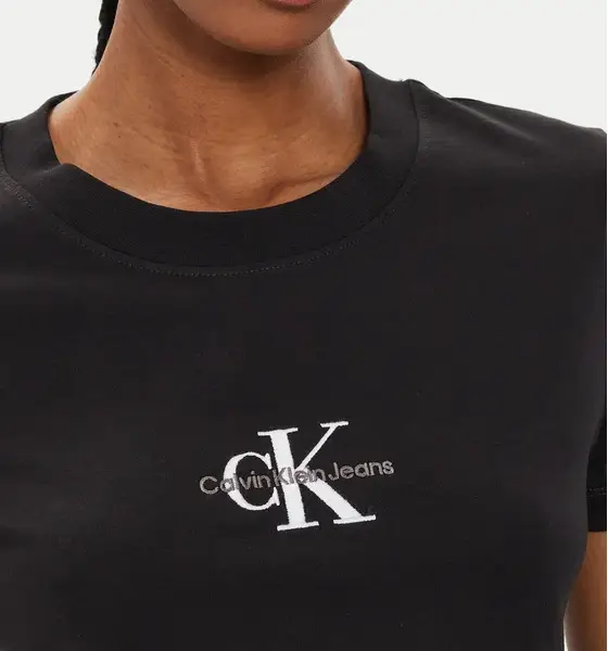 Calvin Klein - Jeans T-Shirt Monologo Slim Fit Tee J20J223563-BEH Μαύρο