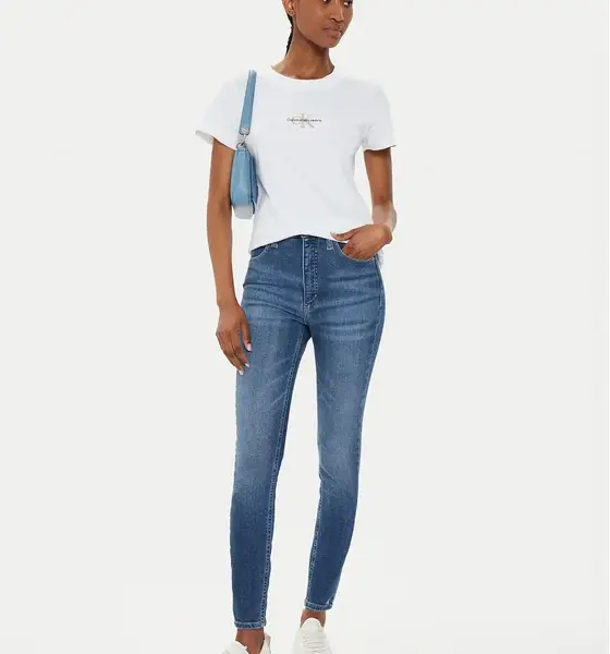 Calvin Klein - Jeans T-Shirt Monologo Slim Fit Tee J20J223563-YAF Λευκό