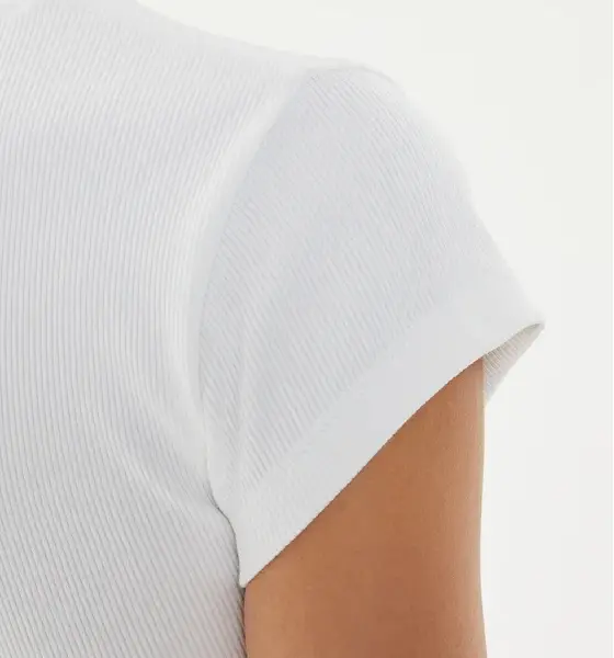 Calvin Klein - Jeans T-Shirt Woven Label Rib Baby Slim Fit J20J223552-YAF Λευκό