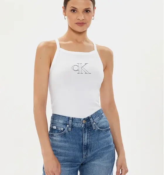 Calvin Klein - Jeans Τοπ Slim Fit J20J223623-BEH Λευκό
