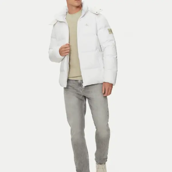 Calvin Klein - Ανδρικό Χειμωνιάτικο Μπουφάν Essentials Regular Fit J30J325946-YAF Λευκό
