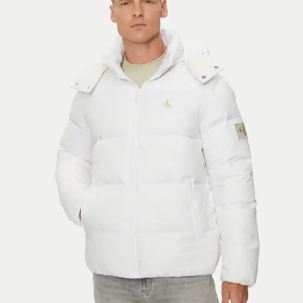 Calvin Klein - Ανδρικό Χειμωνιάτικο Μπουφάν Essentials Regular Fit J30J325946-YAF Λευκό