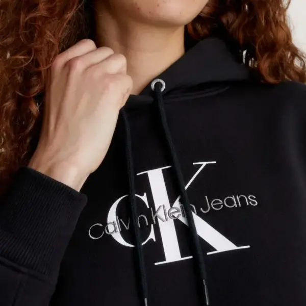 Calvin Klein - Γυναικείo Φούτερ Μπλούζα με Κουκούλα Regular Fit J20J221335-BEH Μαύρο