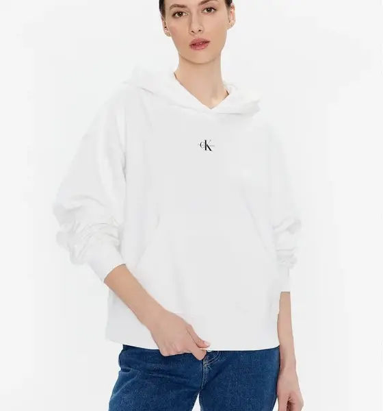 Calvin Klein - Γυναικείο Φούτερ με Κουκούλα J20J220434-YAF Λευκό