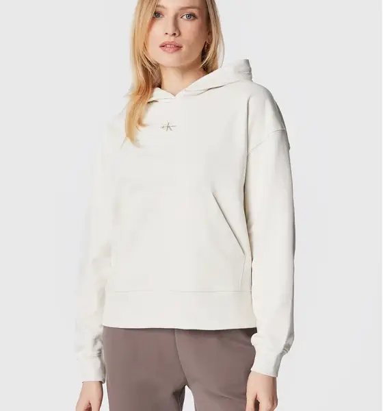 Calvin Klein - Γυναικείο Φούτερ με Κουκούλα J20J220434-YBI Λευκό