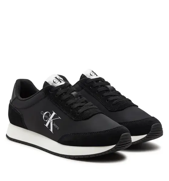 Calvin Klein – Γυναικεία SneakersRetro Runner Low Lace Ny Ml YW0YW01326-0GM Μαύρο
