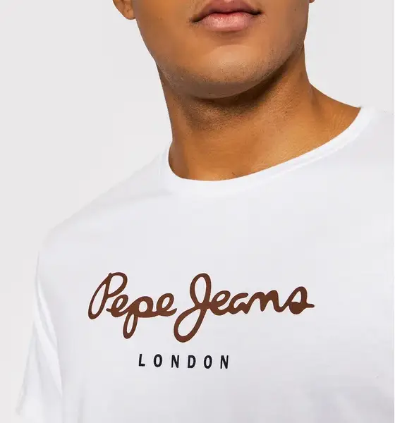 Pepe Jeans - Ανδρικό T-shirt Eggo Regular Fit PM508208-800 Λευκό PM508208-800