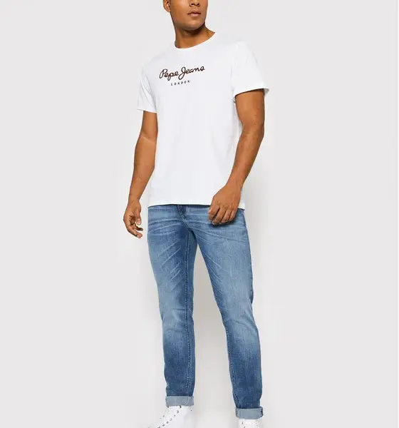 Pepe Jeans - Ανδρικό T-shirt Eggo Regular Fit PM508208-800 Λευκό PM508208-800
