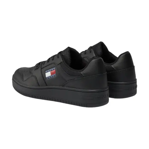 Tommy Hilfiger - Ανδρικά Δερμάτινα Sneakers Tjm Retro Basket Ess EM0EM01395-BDS Μαύρο EM0EM01395-BDS