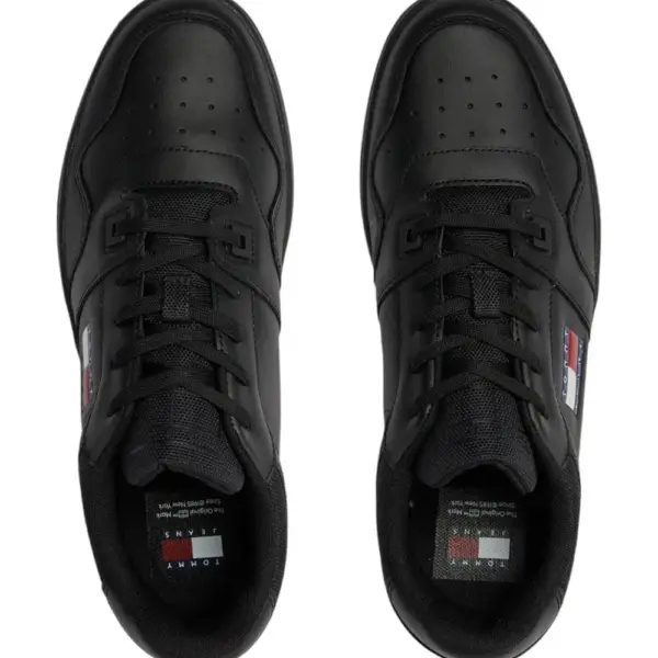 Tommy Hilfiger - Ανδρικά Δερμάτινα Sneakers Tjm Retro Basket Ess EM0EM01395-BDS Μαύρο EM0EM01395-BDS