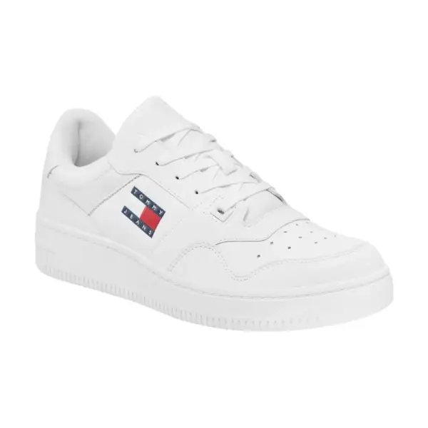 Tommy Hilfiger - Ανδρικά Δερμάτινα Sneakers Tjm Retro Basket Ess EM0EM01395-YBR Λευκό EM0EM01395-YBR