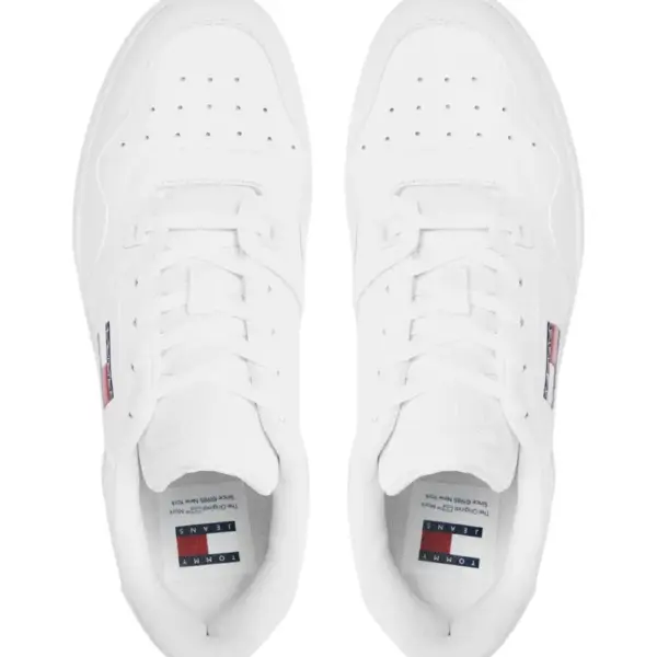 Tommy Hilfiger - Ανδρικά Δερμάτινα Sneakers Tjm Retro Basket Ess EM0EM01395-YBR Λευκό EM0EM01395-YBR