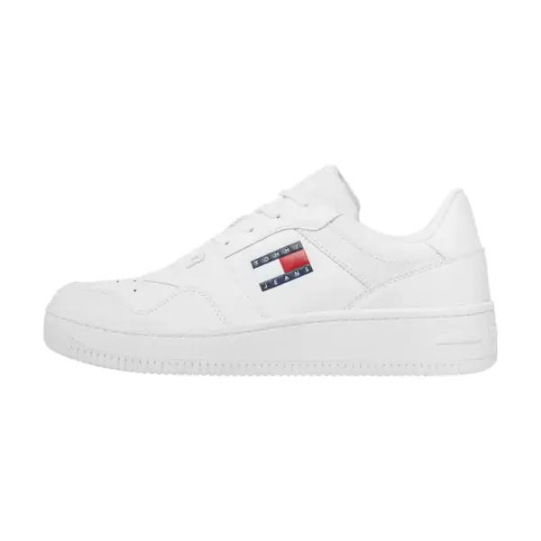 Tommy Hilfiger - Ανδρικά Δερμάτινα Sneakers Tjm Retro Basket Ess EM0EM01395-YBR Λευκό EM0EM01395-YBR
