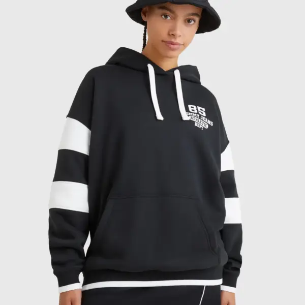 Tommy Hilfiger - Γυναικείο Φούτερ με Κουκούλα DW0DW14860-BDS Μαύρο