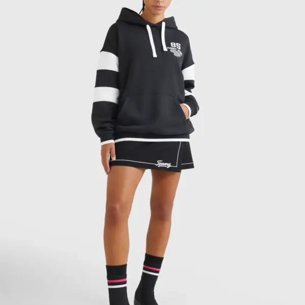 Tommy Hilfiger - Γυναικείο Φούτερ με Κουκούλα DW0DW14860-BDS Μαύρο