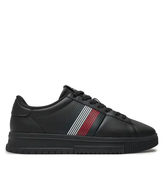 Tommy Hilfiger – Ανδρικά Sneakers Supercup Lth Seasonal FM0FM05129-BDS Μαύρο