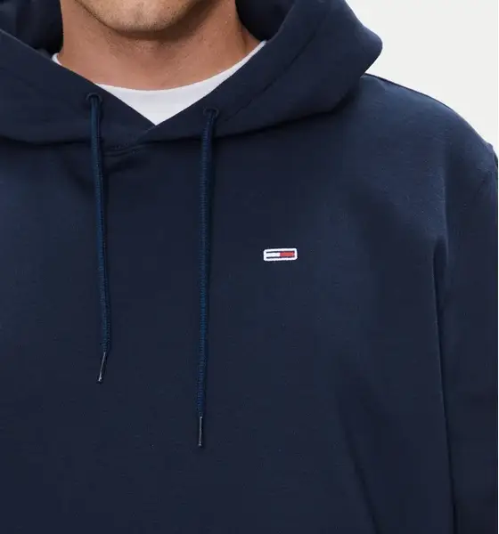 Τommy Ηilfiger - Ανδρικό Φούτερ Με Κουκούλα Flag Regular Fit DM0DM20497-C1G Μπλε Ναυτικό DM0DM20497-C1G