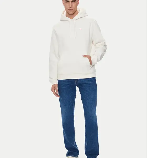 Τommy Ηilfiger - Ανδρικό Φούτερ Με Κουκούλα Flag Regular Fit DM0DM20497-YBH Εκρού DM0DM20497-YBH