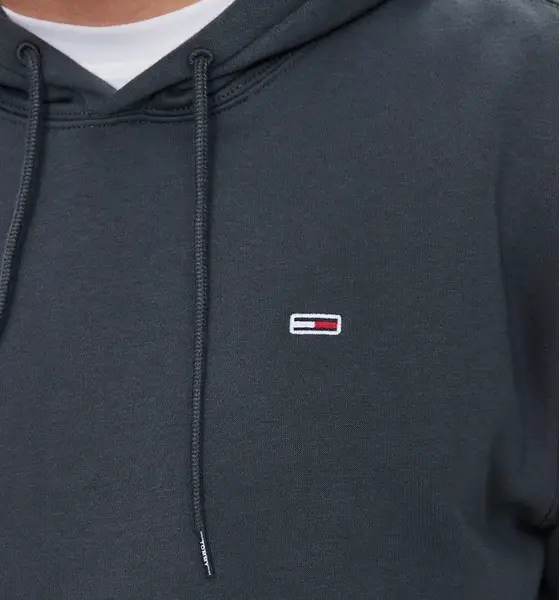 Τommy Ηilfiger - Ανδρικό Φούτερ Με Κουκούλα Flag Regular Fit DM0DM20497-PUB Γκρι DM0DM20497-PUB