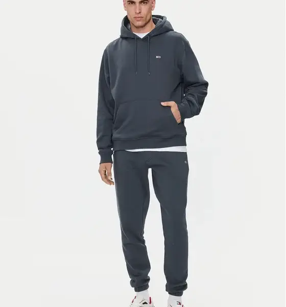 Τommy Ηilfiger - Ανδρικό Φούτερ Με Κουκούλα Flag Regular Fit DM0DM20497-PUB Γκρι DM0DM20497-PUB