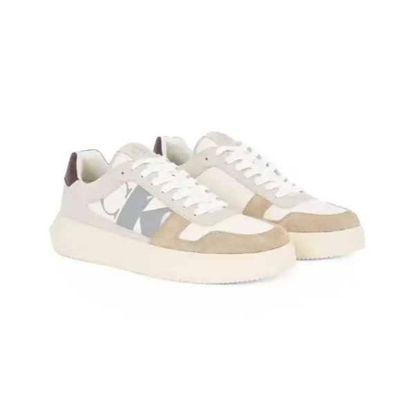 Calvin Klein - Cupsole Mono Lth Ανδρικά Chunky Sneakers YM0YM01122-0HI Μπεζ YM0YM01122-0HI