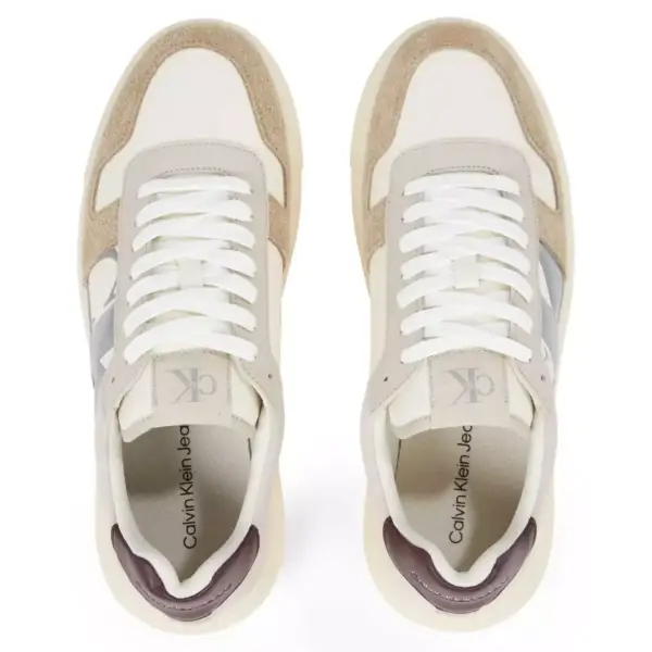 Calvin Klein - Cupsole Mono Lth Ανδρικά Chunky Sneakers YM0YM01122-0HI Μπεζ YM0YM01122-0HI