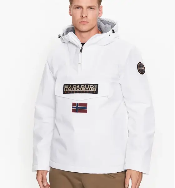 Napapijri - Anorak Rainforest Winter 3 Ανδρικό Αδιάβροχο Χειμωνιάτικο Μπουφάν NP0A4GMC-002 Λευκό