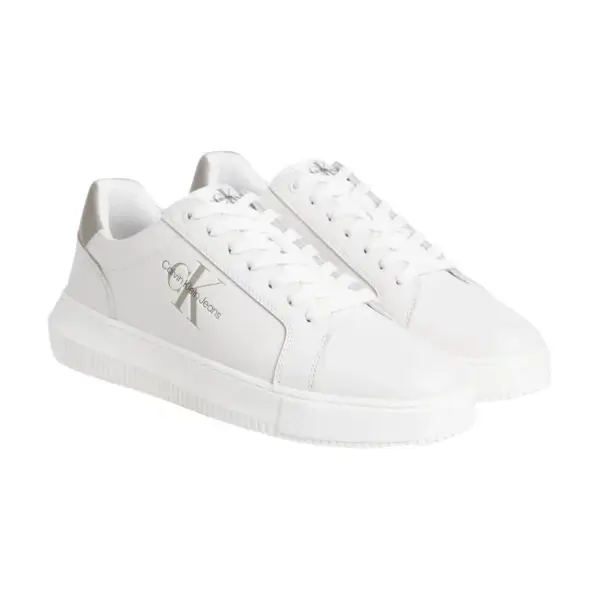 Calvin Klein - Cupsole Mono Lth Ανδρικά Chunky Sneakers YM0YM00681-02S Λευκό/Γκρι YM0YM00681-02S