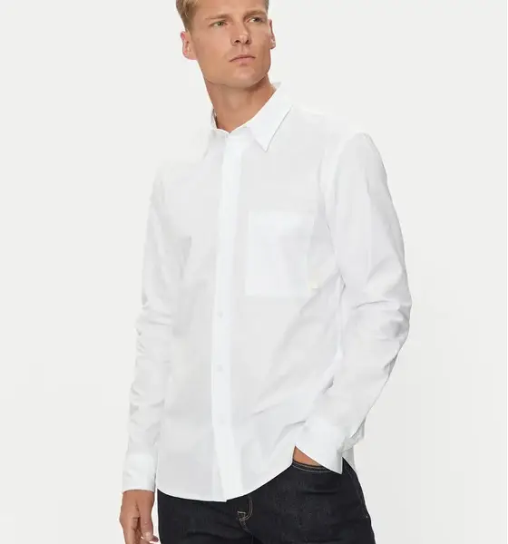 Calvin Klein Jeans - Ανδρικό Πουκάμισο Μακρυμάνικo Oxford Regular Fit J30J326182-YAF Λευκό