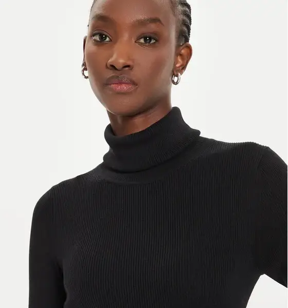 Calvin Klein Jeans - Γυναικείο Ζιβάγκο Label Roll Neck Regular Fit J20J224225-BEH Μαύρο