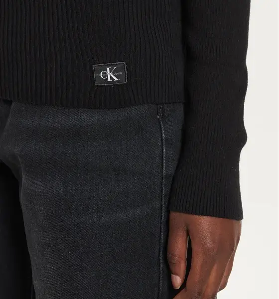 Calvin Klein Jeans - Γυναικείο Ζιβάγκο Label Roll Neck Regular Fit J20J224225-BEH Μαύρο