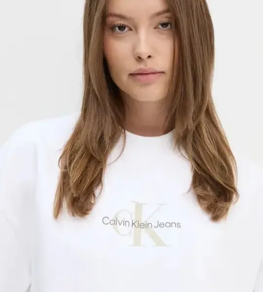 Calvin Klein - Γυναικείο Φούτερ Monologo Regular Fit J20J224177-YAF Λευκό
