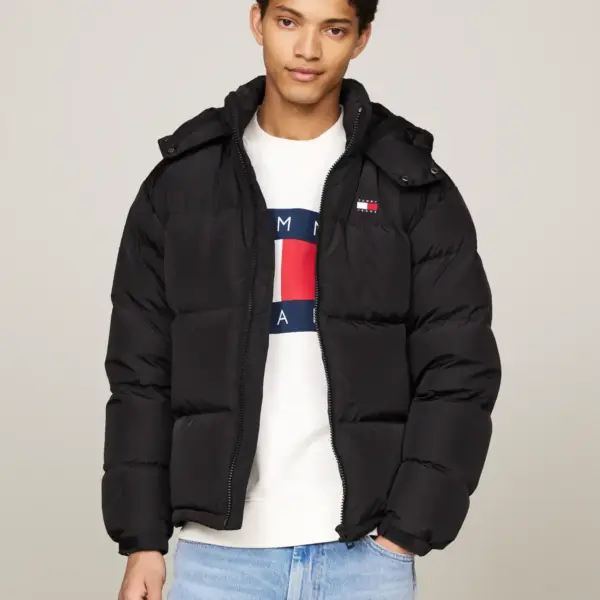 Tommy Hilfiger - Ανδρικό Αδιάβροχο Μπουφάν Down-Filled Alaska Puffer Regular Fit DM0DM19537-BDS Μαύρο