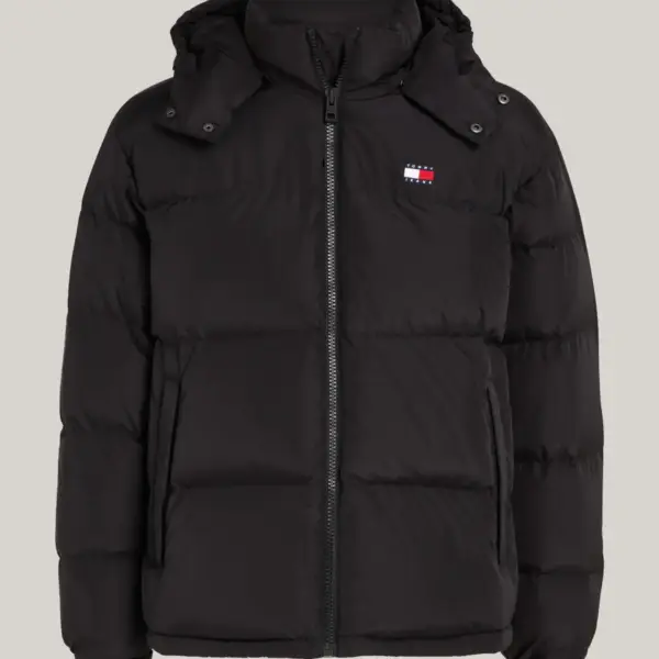 Tommy Hilfiger - Ανδρικό Αδιάβροχο Μπουφάν Down-Filled Alaska Puffer Regular Fit DM0DM19537-BDS Μαύρο DM0DM19537-BDS