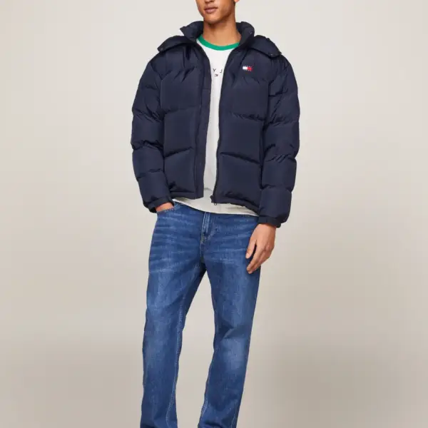 Tommy Hilfiger - Ανδρικό Αδιάβροχο Μπουφάν Down-Filled Alaska Puffer Regular Fit DM0DM19537-C1G Μπλε Ναυτικό DM0DM19537-C1G