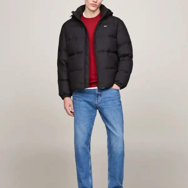 Tommy Hilfiger - Ανδρικό Αδιάβροχο Μπουφάν Tjm Essential Down Regular Fit DM0DM19786-BDS Μαύρο 8720637318652