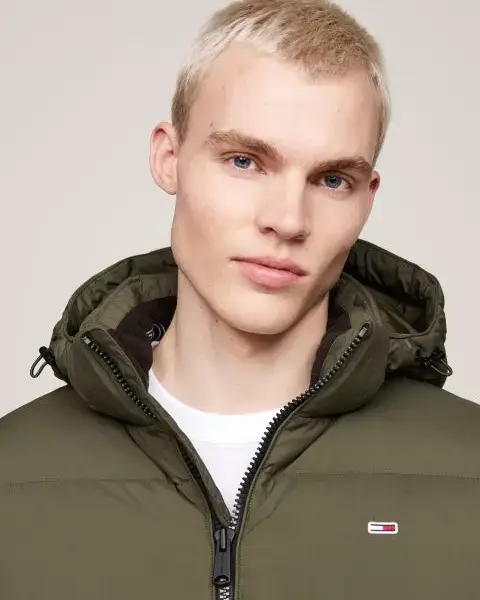 Tommy Hilfiger - Ανδρικό Αδιάβροχο Μπουφάν Tjm Essential Down Regular Fit DDM0DM19786-M12 Λαδί